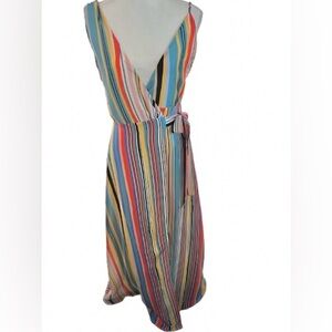 Lovers + Friends Montague Striped Maxi Dress Extra Small Strapless Wrap Designer